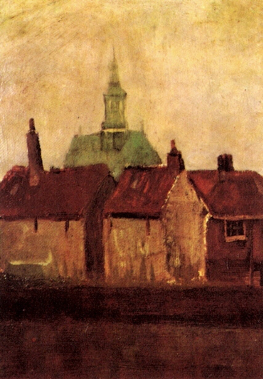 Ван Гог Старые дома и новая церковь в Гааге 1882